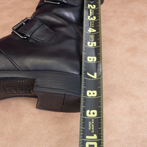 Emanuele Crasto Wmn Black Italian Leather Strap Buckle Zip Ankle Boots 9US EUR39 - Picture 6 of 8